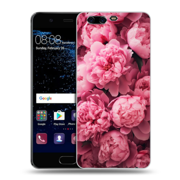Силиконовый чехол на Huawei P10 с принтом цветы пионы