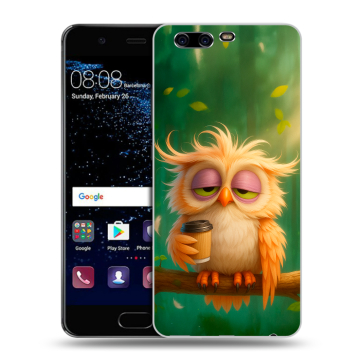 Силиконовый чехол на Huawei P10 с принтом сова