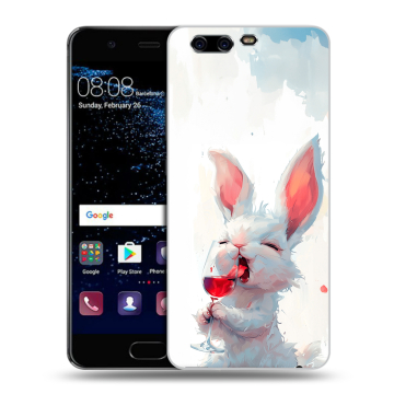 Силиконовый чехол на Huawei P10 с принтом кролик зайчик