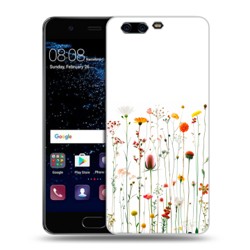Силиконовый чехол на Huawei P10 с принтом цветы