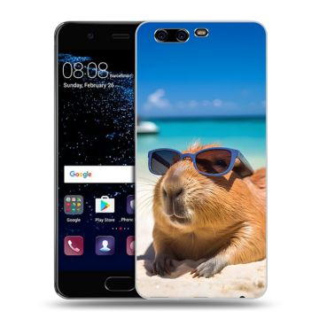 Силиконовый чехол на Huawei P10 с принтом Капибара