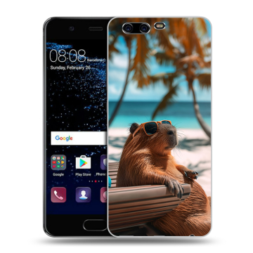 Силиконовый чехол на Huawei P10 с принтом Капибара
