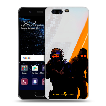 Силиконовый чехол на Huawei P10 с принтом Контер страйк Counter strike Силиконовый чехол на Huawei P10 с принтом Контер страйк Counter strike
