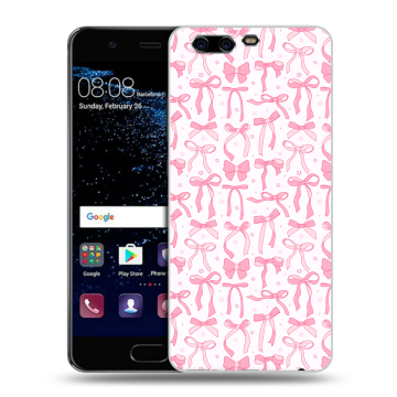 Силиконовый чехол на Huawei P10 с принтом Розовые бантики Силиконовый чехол на Huawei P10 с принтом Розовые бантики