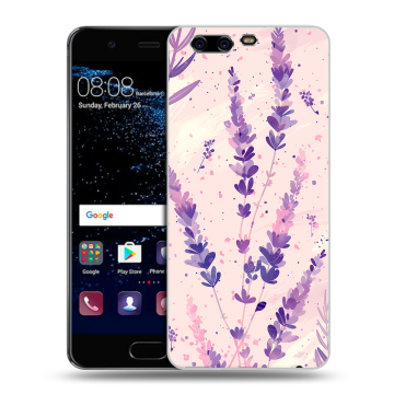 Силиконовый чехол на Huawei P10 с принтом цветы лаванда Силиконовый чехол на Huawei P10 с принтом цветы лаванда