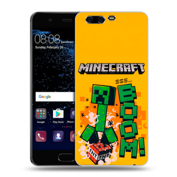 Силиконовый чехол на Huawei P10 с принтом Майнкрафт Minecraft