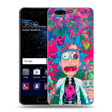 Силиконовый чехол на Huawei P10 с принтом Рик и Морти Rick Morty