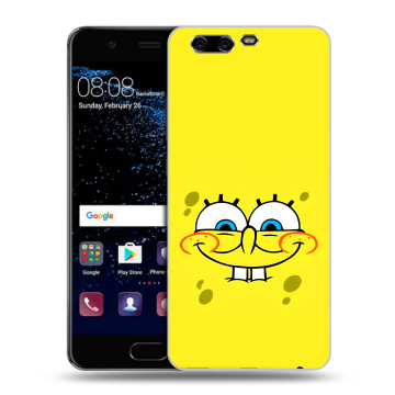 Силиконовый чехол на Huawei P10 с принтом спанчбоб спанч боб