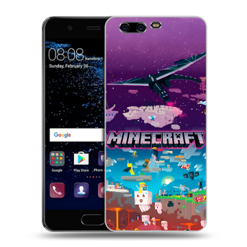 Силиконовый чехол на Huawei P10 с принтом Майнкрафт Minecraft