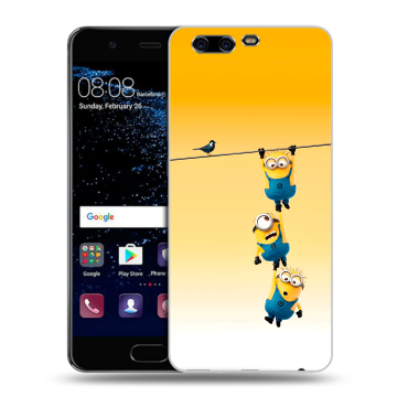 Силиконовый чехол на Huawei P10 с принтом Миньоны
