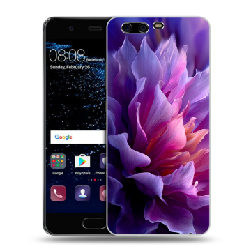 Силиконовый чехол на Huawei P10 с принтом женский цветы