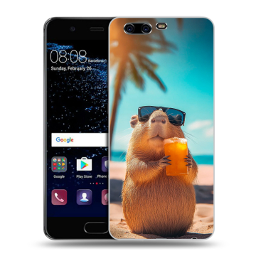 Силиконовый чехол на Huawei P10 с принтом Капибара