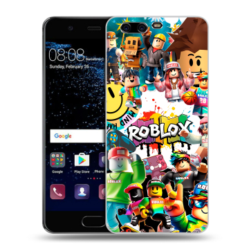 Силиконовый чехол на Huawei P10 с принтом Roblox Роблокс