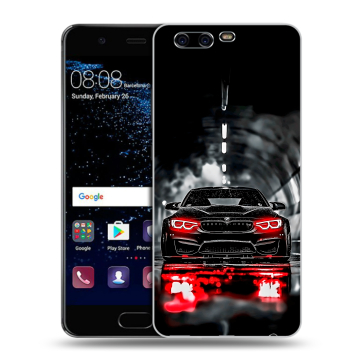 Силиконовый чехол на Huawei P10 с принтом BMW БМВ