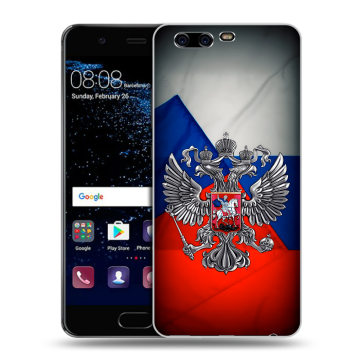 Силиконовый чехол на Huawei P10 с принтом Флаг России