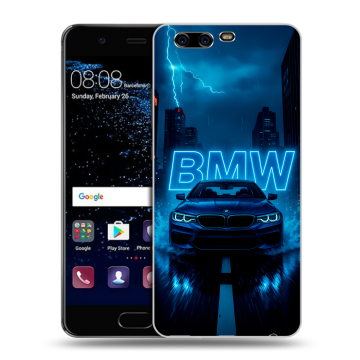 Силиконовый чехол на Huawei P10 с принтом BMW БМВ