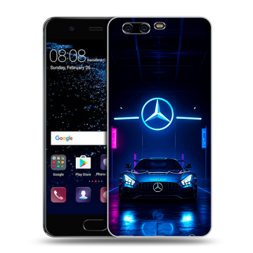 Силиконовый чехол на Huawei P10 с принтом Mercedes Мерседес