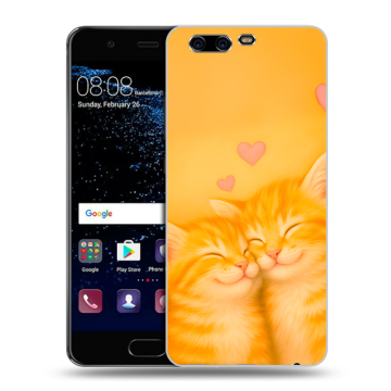 Силиконовый чехол на Huawei P10 с принтом Милые котята