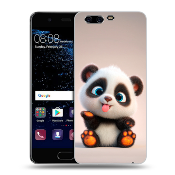 Силиконовый чехол на Huawei P10 с принтом милая панда