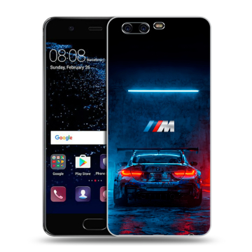 Силиконовый чехол на Huawei P10 с принтом BMW БМВ