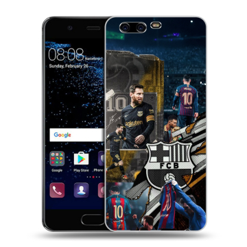 Силиконовый чехол на Huawei P10 с принтом Messi Barcelona