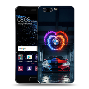 Силиконовый чехол на Huawei P10 с принтом BMW БМВ