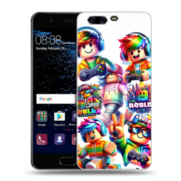 Силиконовый чехол на Huawei P10 с принтом Roblox Роблокс