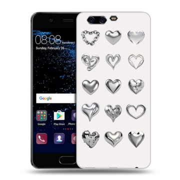 Силиконовый чехол на Huawei P10 с принтом Y2K сердечки Силиконовый чехол на Huawei P10 с принтом Y2K сердечки