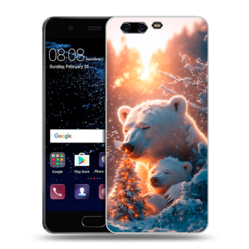 Силиконовый чехол на Huawei P10 с принтом Новый год Силиконовый чехол на Huawei P10 с принтом Новый год
