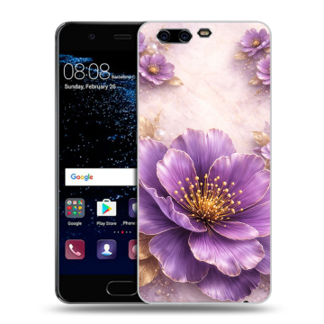 Силиконовый чехол на Huawei P10 с принтом женский