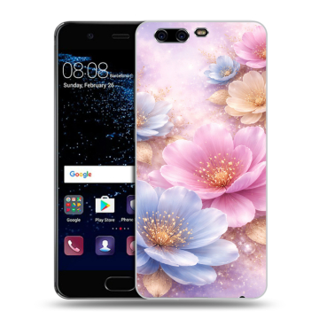 Силиконовый чехол на Huawei P10 с принтом женский