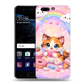 Силиконовый чехол на Huawei P10 с принтом для девочек