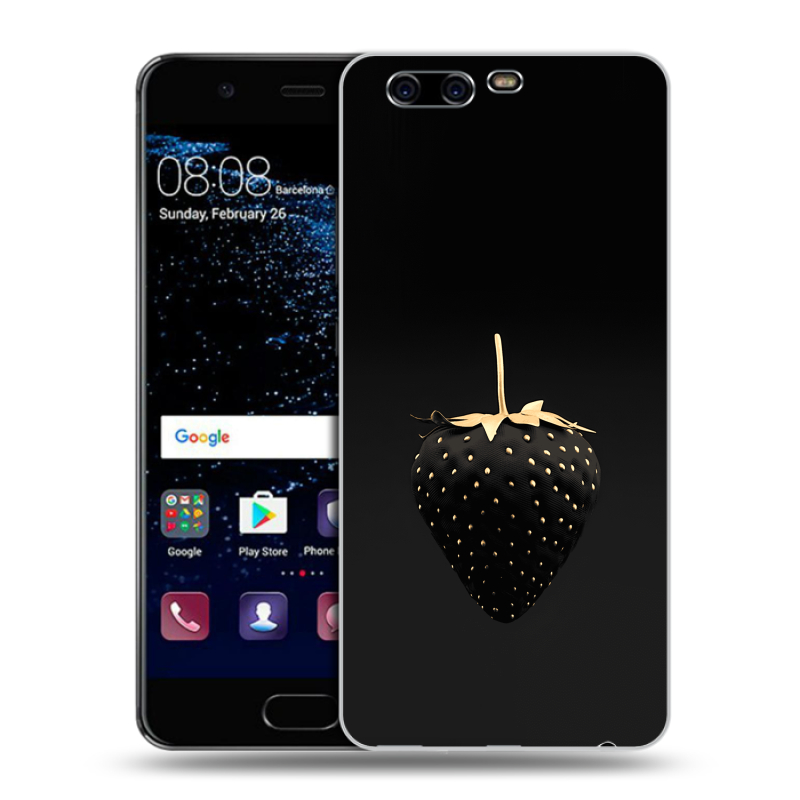 Силиконовый чехол на Huawei P10 с принтом Черная клубника Силиконовый чехол на Huawei P10 с принтом Черная клубника