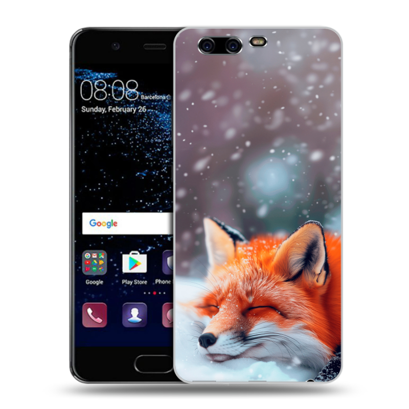 Силиконовый чехол на Huawei P10 с принтом лиса Силиконовый чехол на Huawei P10 с принтом лиса