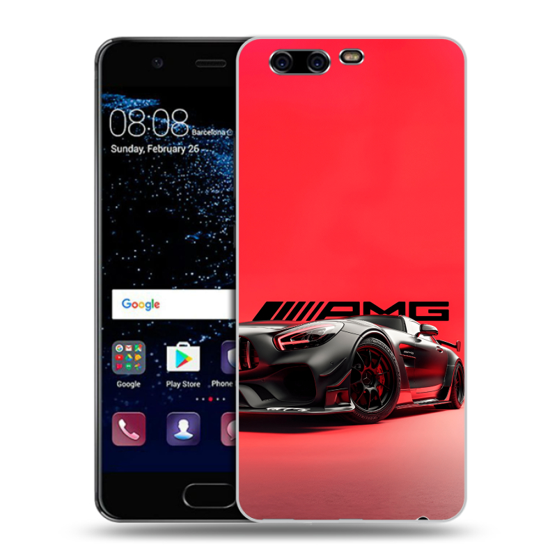 Силиконовый чехол на Huawei P10 с принтом Мерседес Mercedes AMG Силиконовый чехол на Huawei P10 с принтом Мерседес Mercedes AMG
