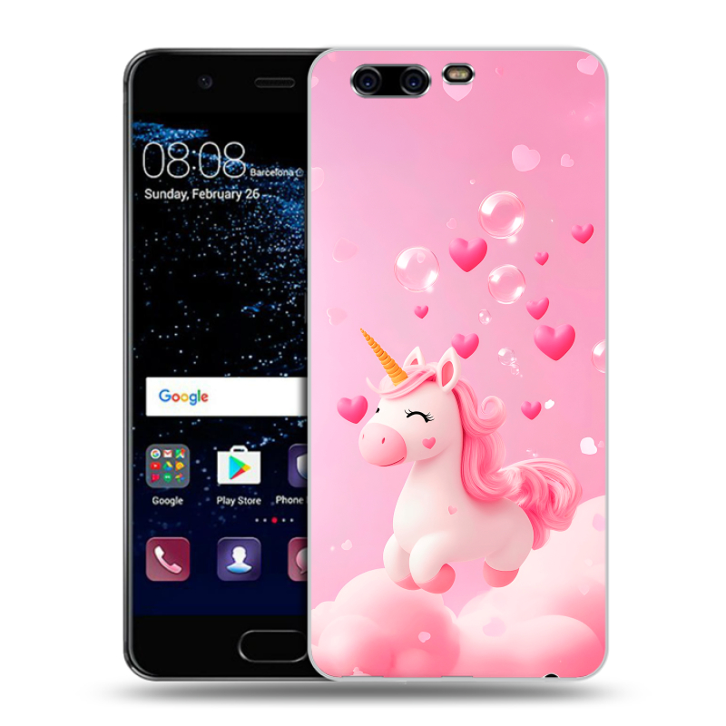 Силиконовый чехол на Huawei P10 с принтом Единорог Силиконовый чехол на Huawei P10 с принтом Единорог