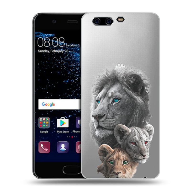 Силиконовый чехол на Huawei P10 с принтом Львы Силиконовый чехол на Huawei P10 с принтом Львы