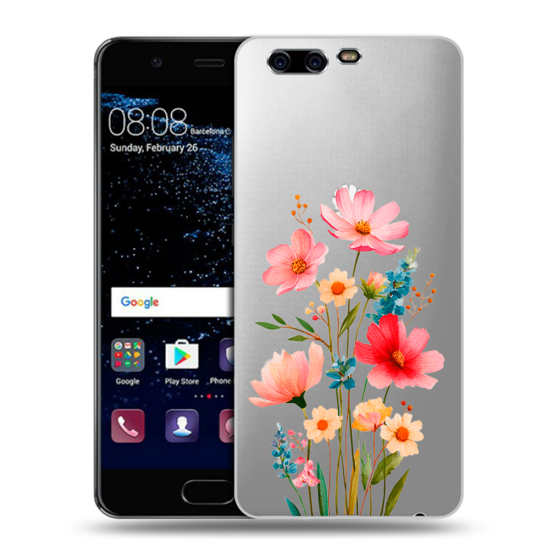 Силиконовый чехол на Huawei P10 с принтом Цветы Силиконовый чехол на Huawei P10 с принтом Цветы