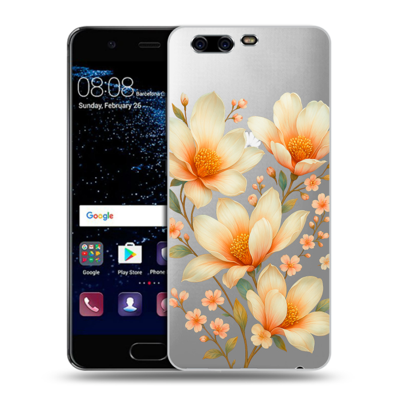 Силиконовый чехол на Huawei P10 с принтом Цветы Силиконовый чехол на Huawei P10 с принтом Цветы