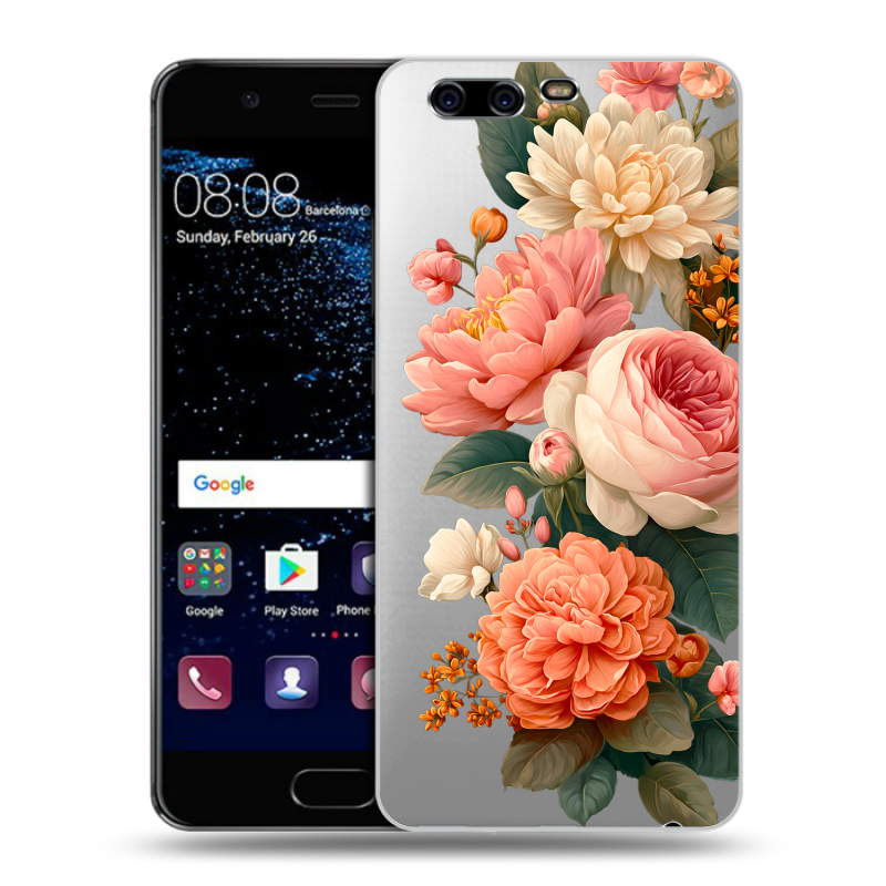 Силиконовый чехол на Huawei P10 с принтом цветы Силиконовый чехол на Huawei P10 с принтом цветы