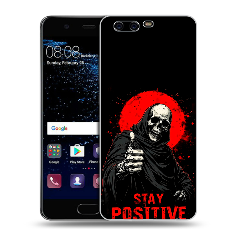 Силиконовый чехол на Huawei P10 с принтом смешной скелет Силиконовый чехол на Huawei P10 с принтом смешной скелет