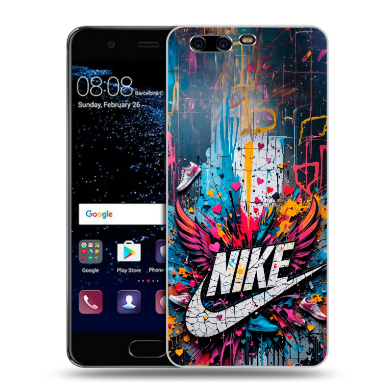 Силиконовый чехол на Huawei P10 с принтом Nike Найк Силиконовый чехол на Huawei P10 с принтом Nike Найк