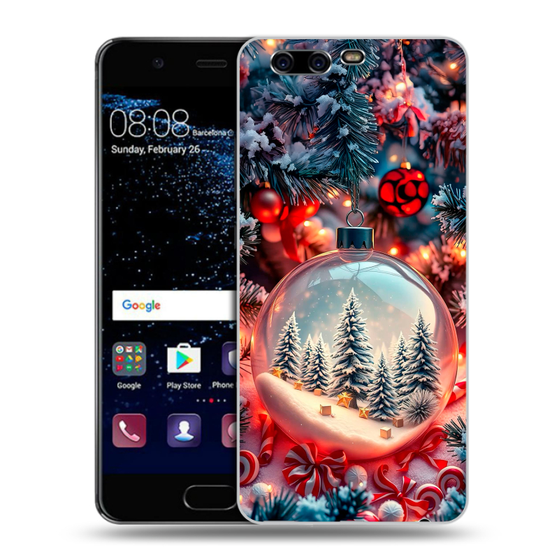Силиконовый чехол на Huawei P10 с принтом Новый год Силиконовый чехол на Huawei P10 с принтом Новый год