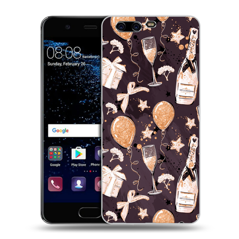 Силиконовый чехол на Huawei P10 с принтом Новый год Силиконовый чехол на Huawei P10 с принтом Новый год