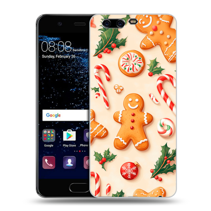 Силиконовый чехол на Huawei P10 с принтом Новый год Силиконовый чехол на Huawei P10 с принтом Новый год