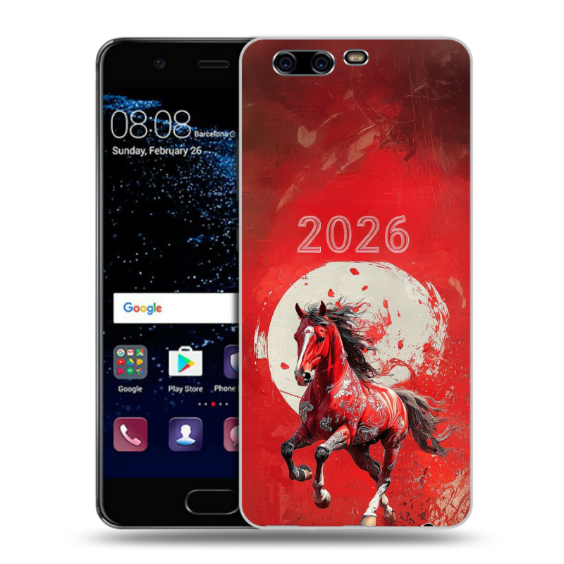 Силиконовый чехол на Huawei P10 с принтом Новый год Силиконовый чехол на Huawei P10 с принтом Новый год