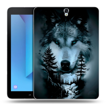 Силиконовый чехол на планшета Samsung Galaxy Tab S3 с принтом Лесной волк