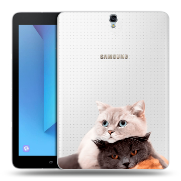 Силиконовый чехол на планшета Samsung Galaxy Tab S3 с принтом Кошки