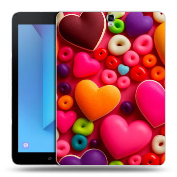 Силиконовый чехол на Samsung Galaxy Tab S3 с принтом Сердечки Силиконовый чехол на Samsung Galaxy Tab S3 с принтом Сердечки