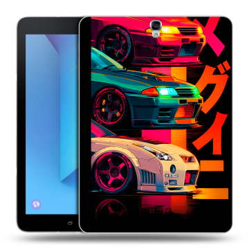 Силиконовый чехол на Samsung Galaxy Tab S3 с принтом Гоночные машины Силиконовый чехол на Samsung Galaxy Tab S3 с принтом Гоночные машины